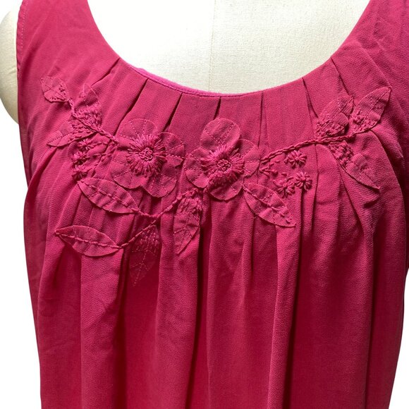Coldwater Creek‎ Sleeveless Floral Embroidered Top M Picnic Fun Career - Picture 2 of 9